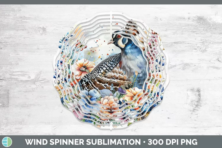 Watercolor Grouse Wind Spinner Sublimation Spinner Designs