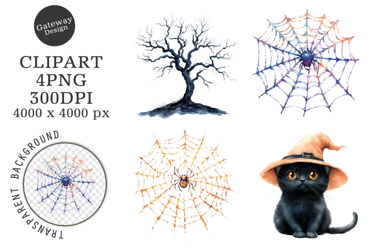 Watercolor Halloween Clipart