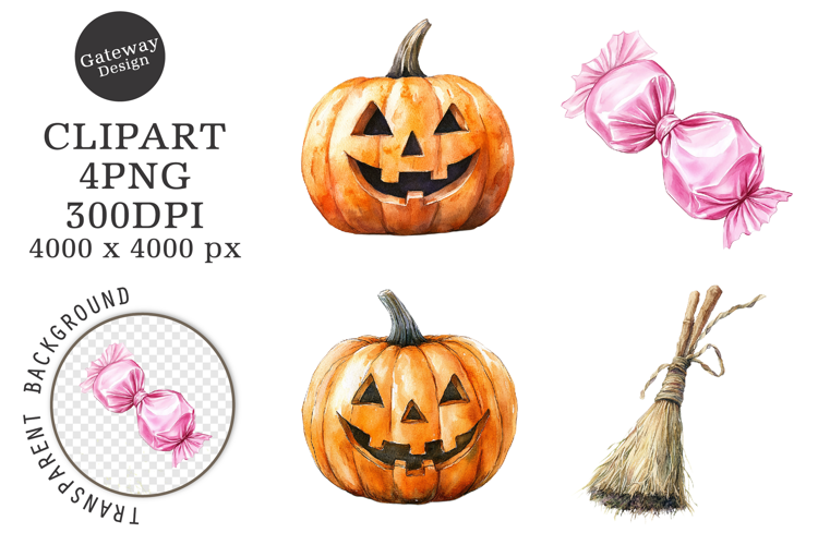 Watercolor Halloween Clipart