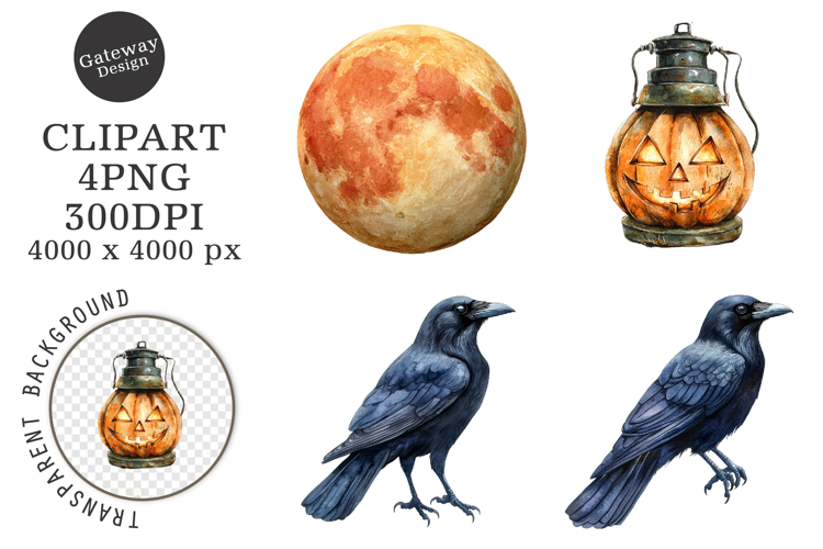 watercolor halloween clipart