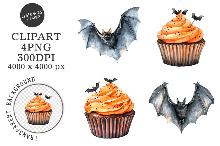Watercolor Halloween Clipart