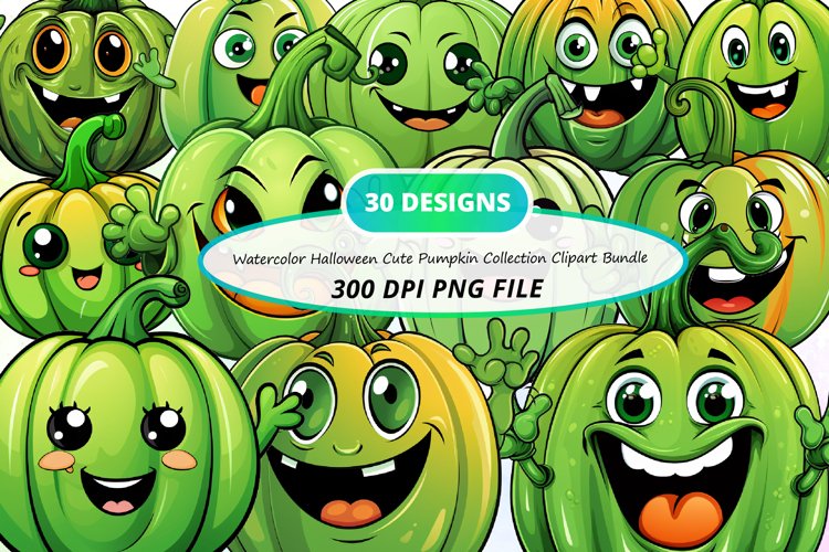 Watercolor Pumpkin Clipart Image 22