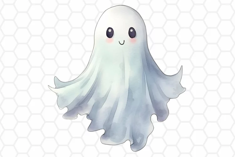 Watercolor Halloween Ghost Clipart, Sublimation PNG