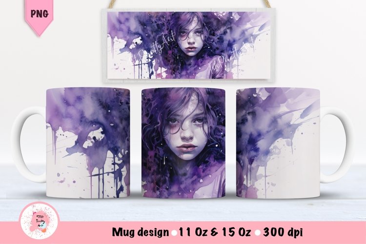 Watercolor Halloween Mug Wrap For 11 oz and 15 oz