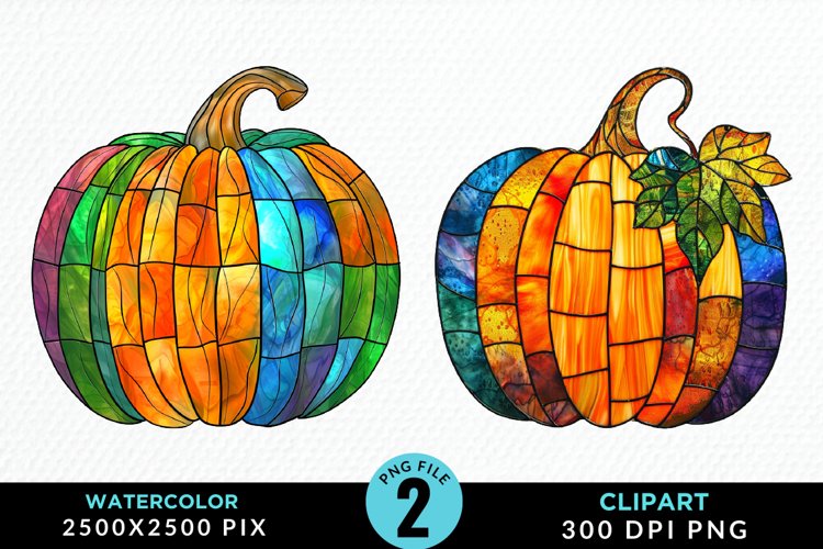 Watercolor Halloween Pumpkin Fun Clipart example image 1