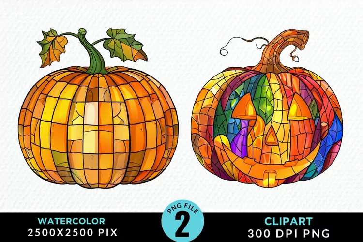 Watercolor Halloween Pumpkin Image Clipart