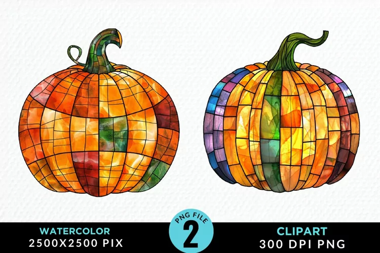 Watercolor Halloween Pumpkin Image Clipart