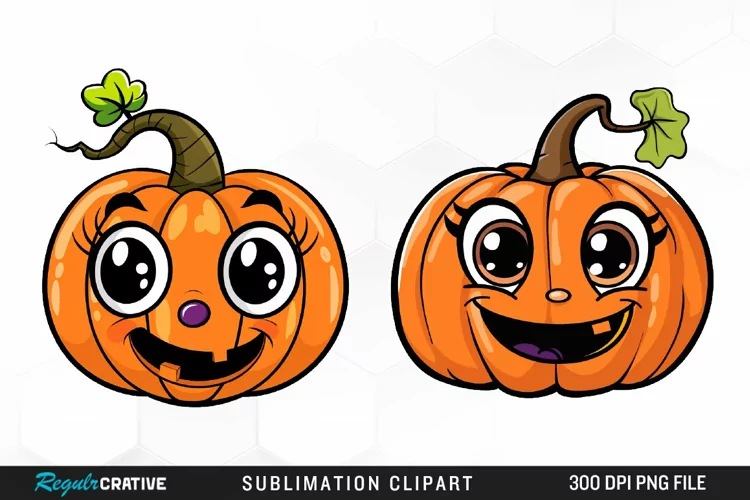 Watercolor Halloween Pumpkin Patch Cuties Clipart