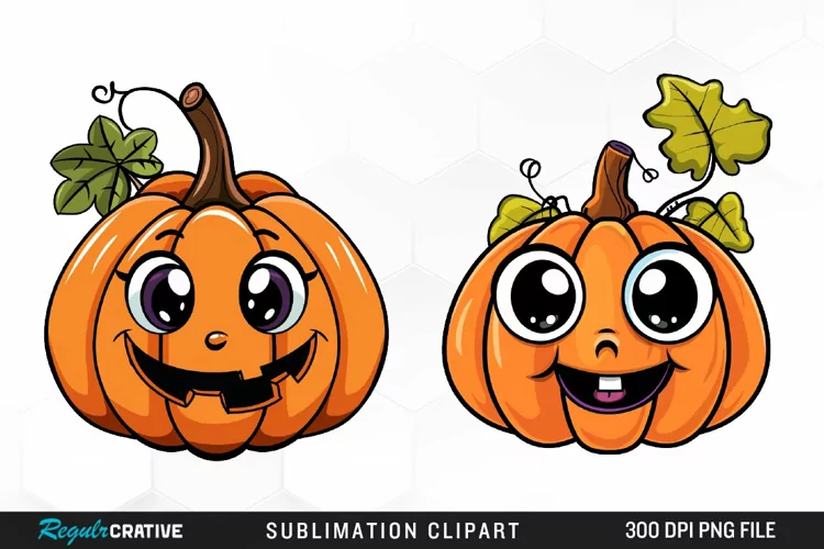 Watercolor Halloween Pumpkin Patch Cuties Clipart