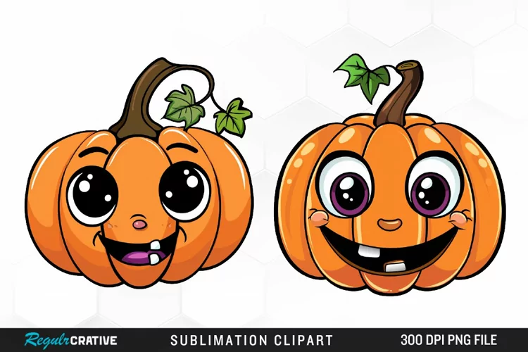 Watercolor Halloween Pumpkin Patch Cuties Clipart