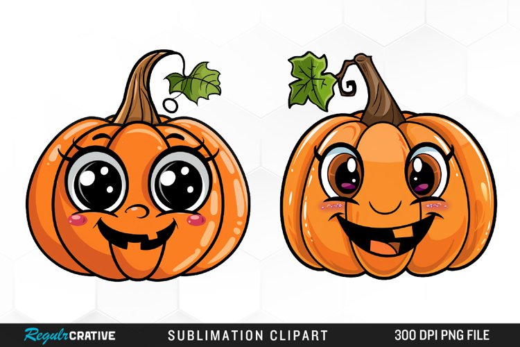 Watercolor Halloween Pumpkin Patch Cuties Clipart