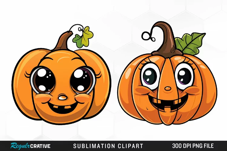 Watercolor Halloween Pumpkin Patch Cuties Clipart