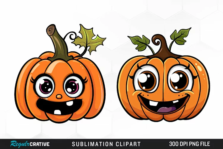 Watercolor Halloween Pumpkin Patch Cuties Clipart