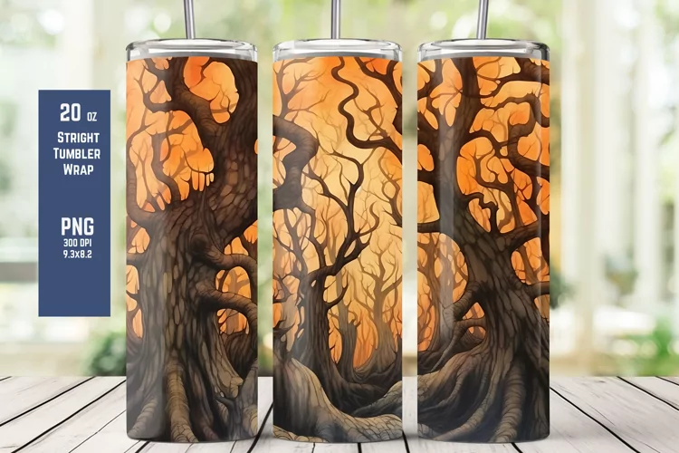 Watercolor Halloween Tumbler Wrap for Sublimation T11