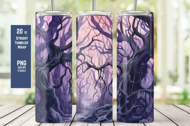 Watercolor Halloween Tumbler Wrap for Sublimation T12