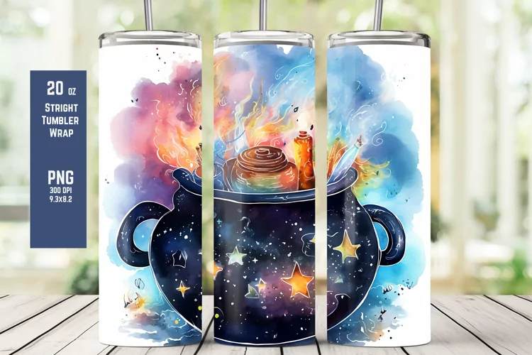 Watercolor Halloween Tumbler Wrap for Sublimation T13