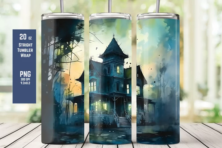 Watercolor Halloween Tumbler Wrap for Sublimation T6