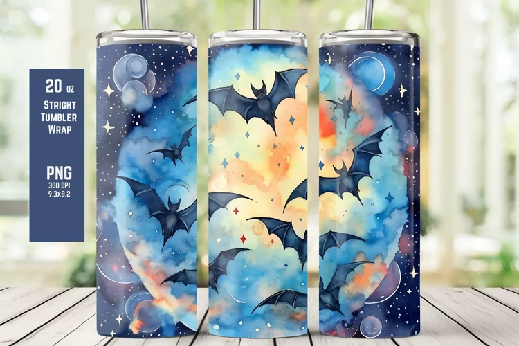 Watercolor Halloween Tumbler Wrap for Sublimation T7