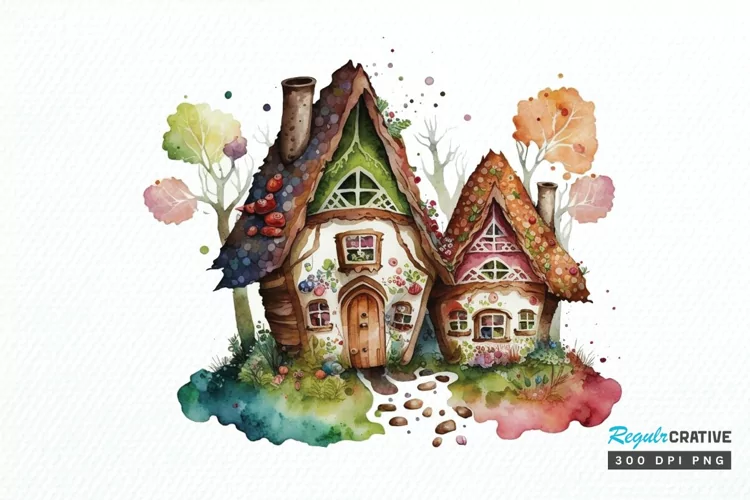 Watercolor Hansel and Gretel PNG Clipart