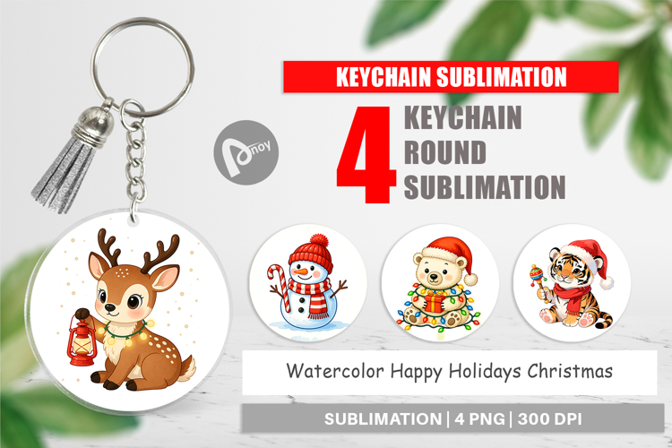 Happy Holidays Keychain