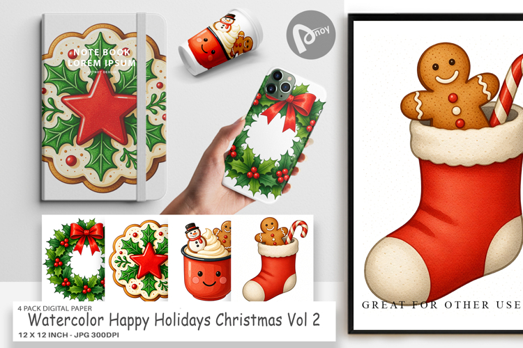 Happy Holidays Digital Paper