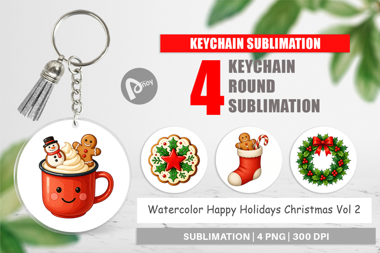 Happy Holidays Keychain