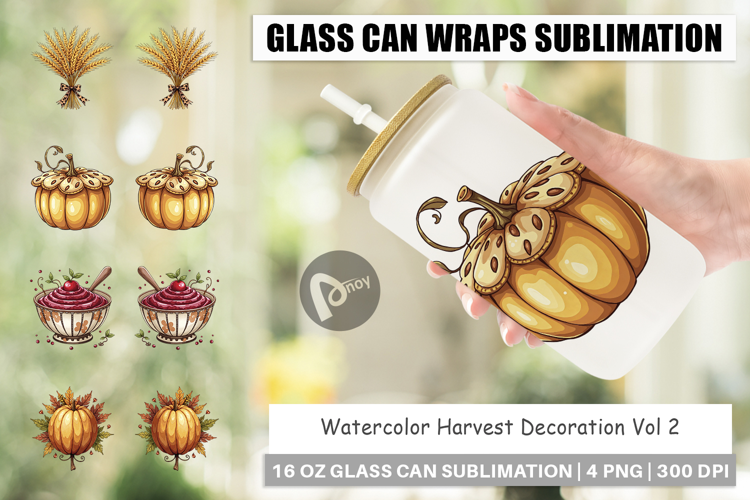 Harvest Decoration Glass Can