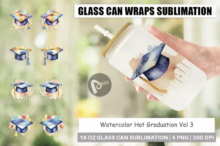 Glass Can Hat Graduation