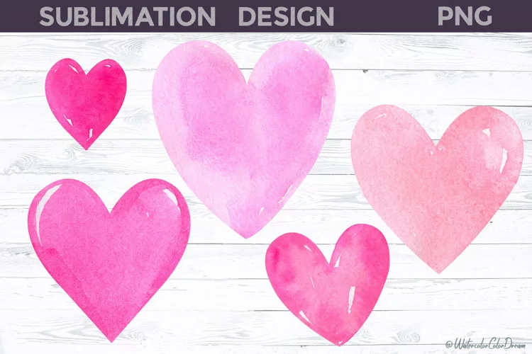 Watercolor Heart Clipart | Heart Valentines Day