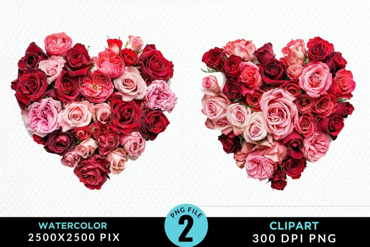 Heart Flower Sublimation PNG Clipart