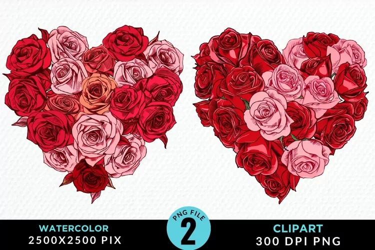 Heart Flower Illustration PNG Clipart