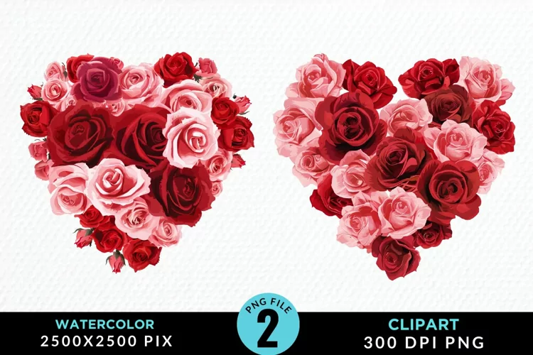 Heart Flower Sublimation PNG Clipart