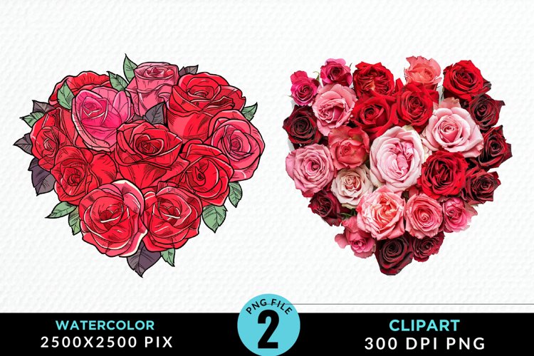 Heart Flower Sublimation PNG Clipart