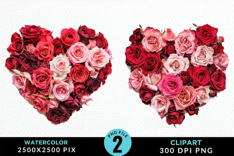 Heart Flower Illustration PNG Clipart