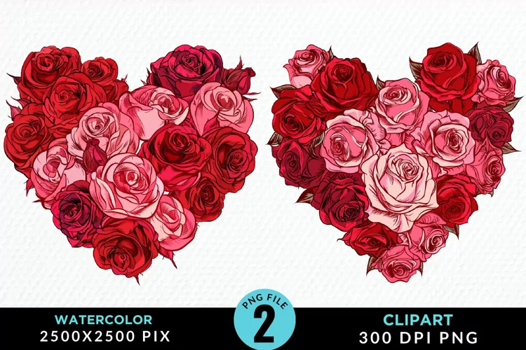 Heart Flower Illustration PNG Clipart