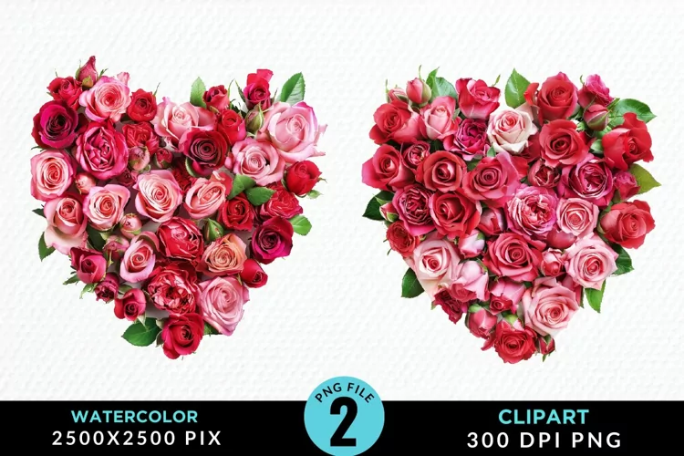 Heart Flower Illustration PNG Clipart