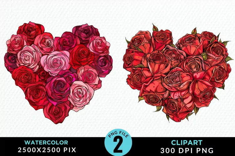 Heart Flower Sublimation PNG Clipart