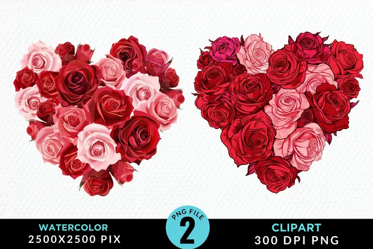 Heart Flower Illustration PNG Clipart