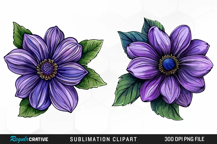 Watercolor Hibiscus Flowers Graphics Clipart