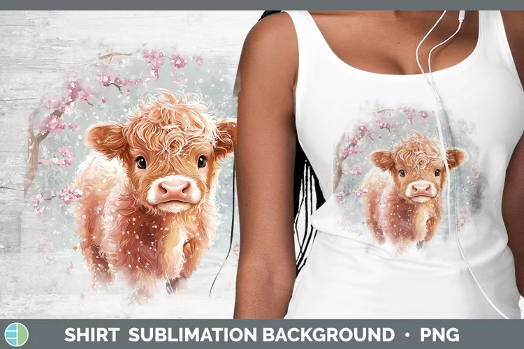 Watercolor Highland Cow Shirt Sublimation Sublimation Backgr