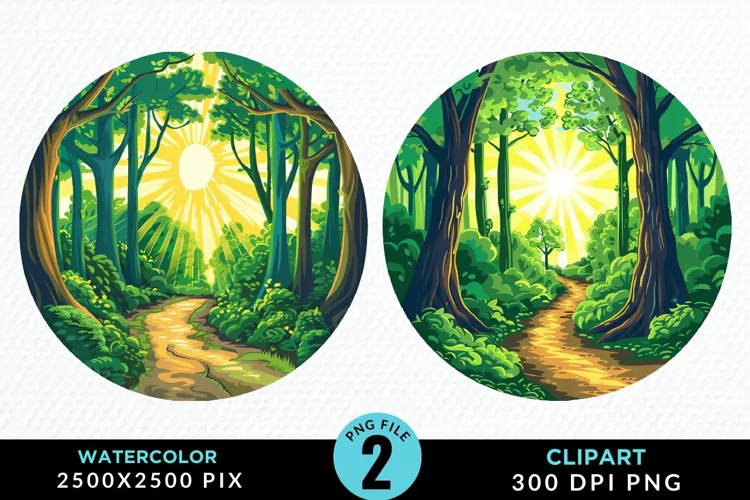 Watercolor Hiking Trails Collection PNG Clipart