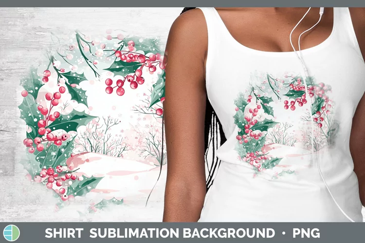 Watercolor Holly Shirt Sublimation Sublimation Background De