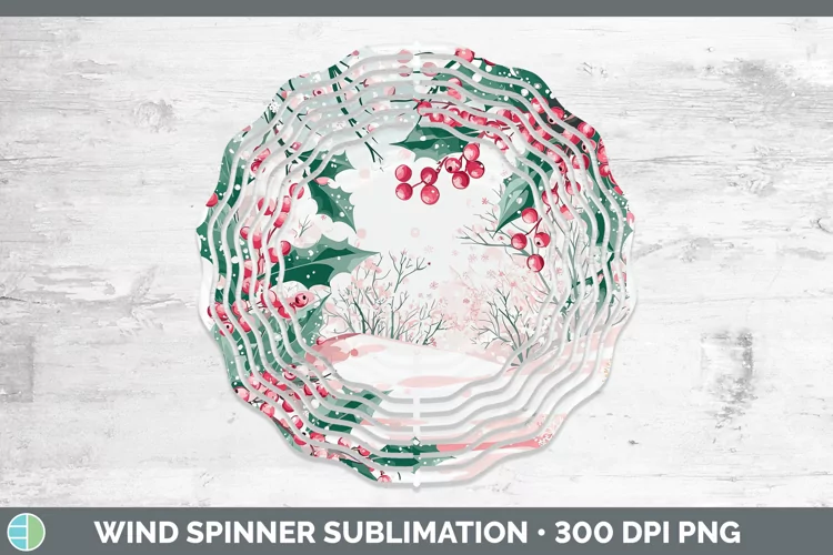 Watercolor Holly Wind Spinner Sublimation Spinner Designs