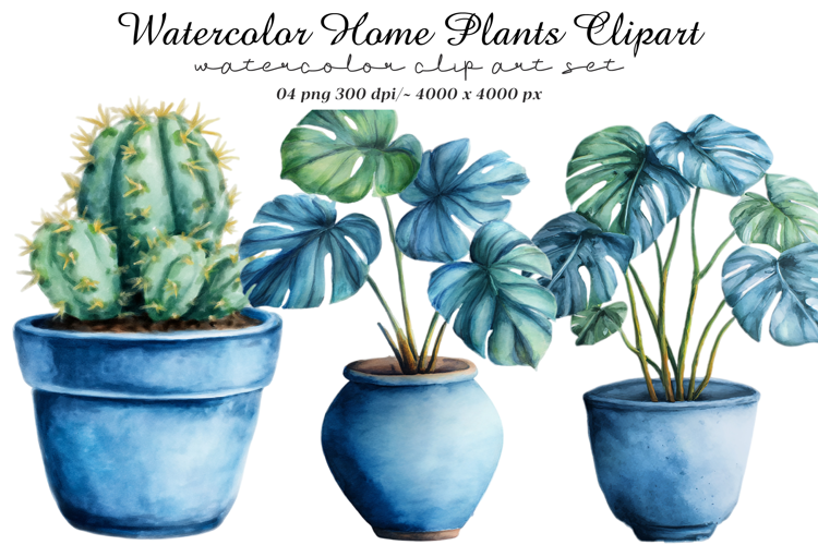 Watercolor Home Plants Clipart