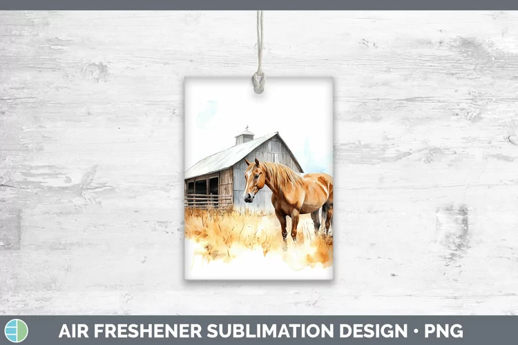Watercolor Horse Air Freshener Sublimation Car Freshener Des