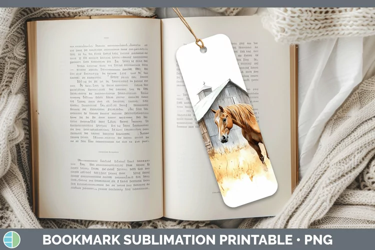 Watercolor Horse Bookmark Sublimation Printable Designs