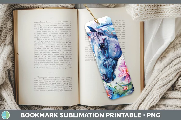 Watercolor Horse Bookmark Sublimation Printable Designs