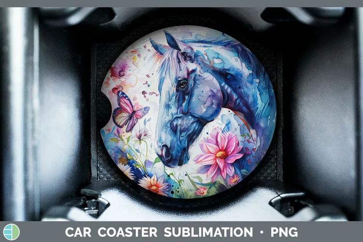 Watercolor Horse Car Coaster Sublimation Coaster Designs