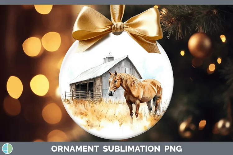 Watercolor Horse Ornament Sublimation Bauble Designs