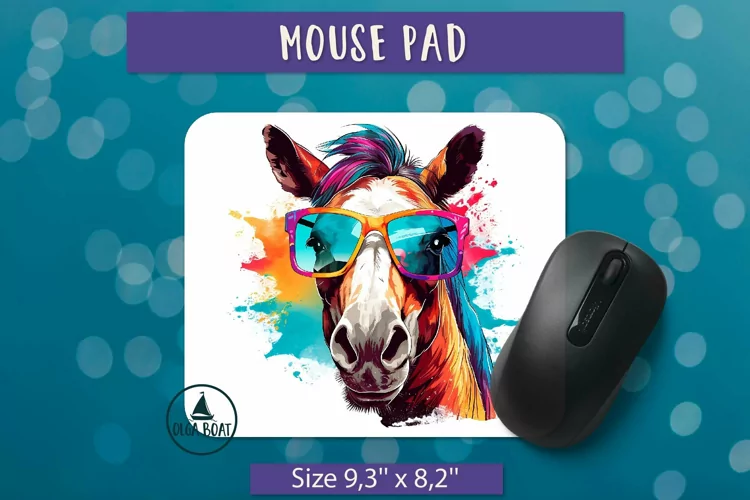 Watercolor horse png | Mouse pad sublimation design